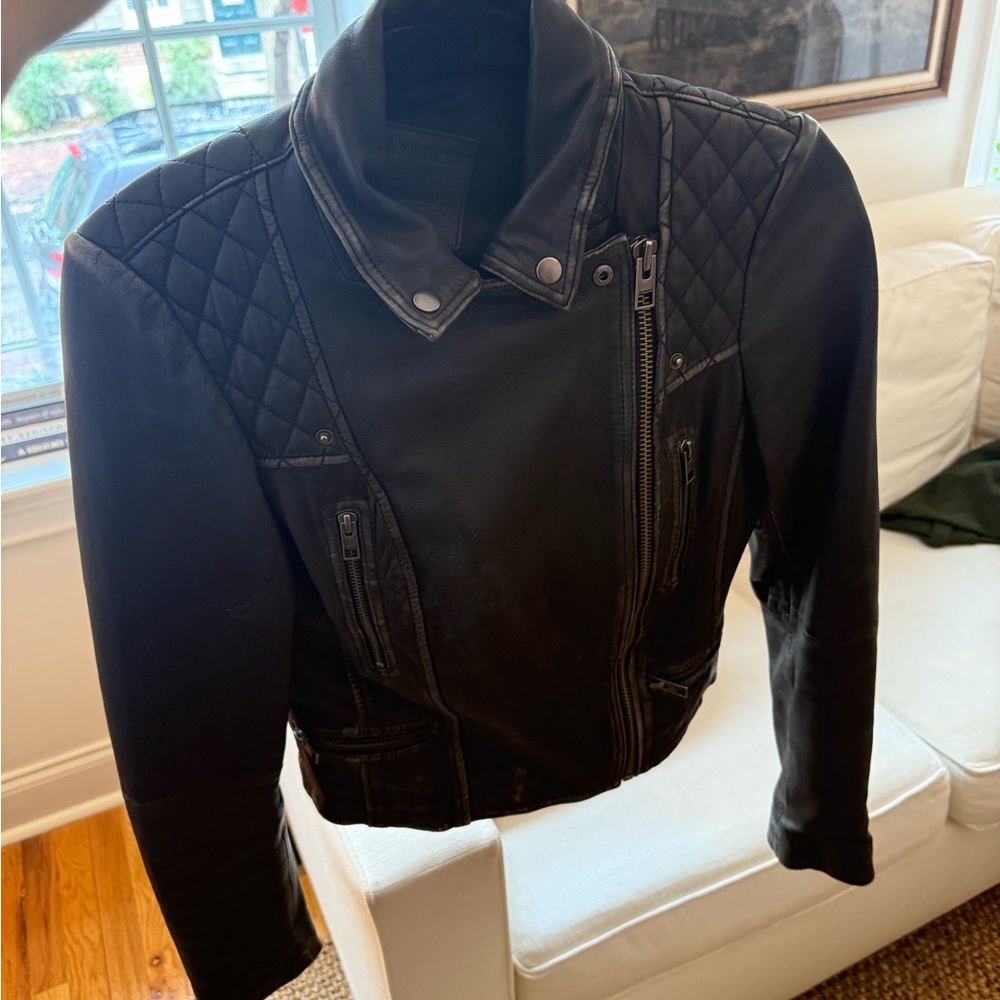 Black Leather Biker Jacket - Picture 6 of 6